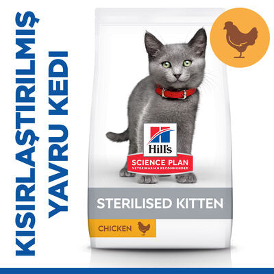 Hill's Sterilised Kitten Kısırlaştırılmış Tavuklu Yavru Kedi Maması 3 Kg
