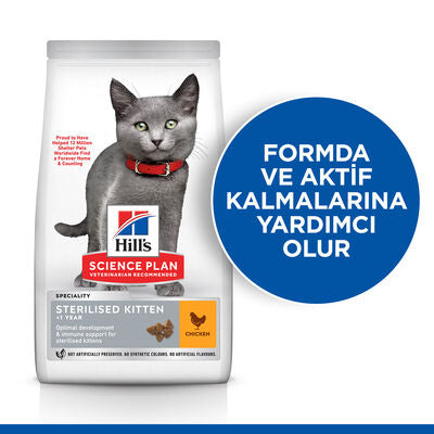 Hill's Sterilised Kitten Kısırlaştırılmış Tavuklu Yavru Kedi Maması 3 Kg