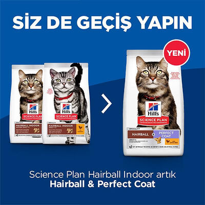 Hills Hairball Perfect Coat Tüy Yumağı Kontrol Tavuklu Kedi Maması 1,5 Kg