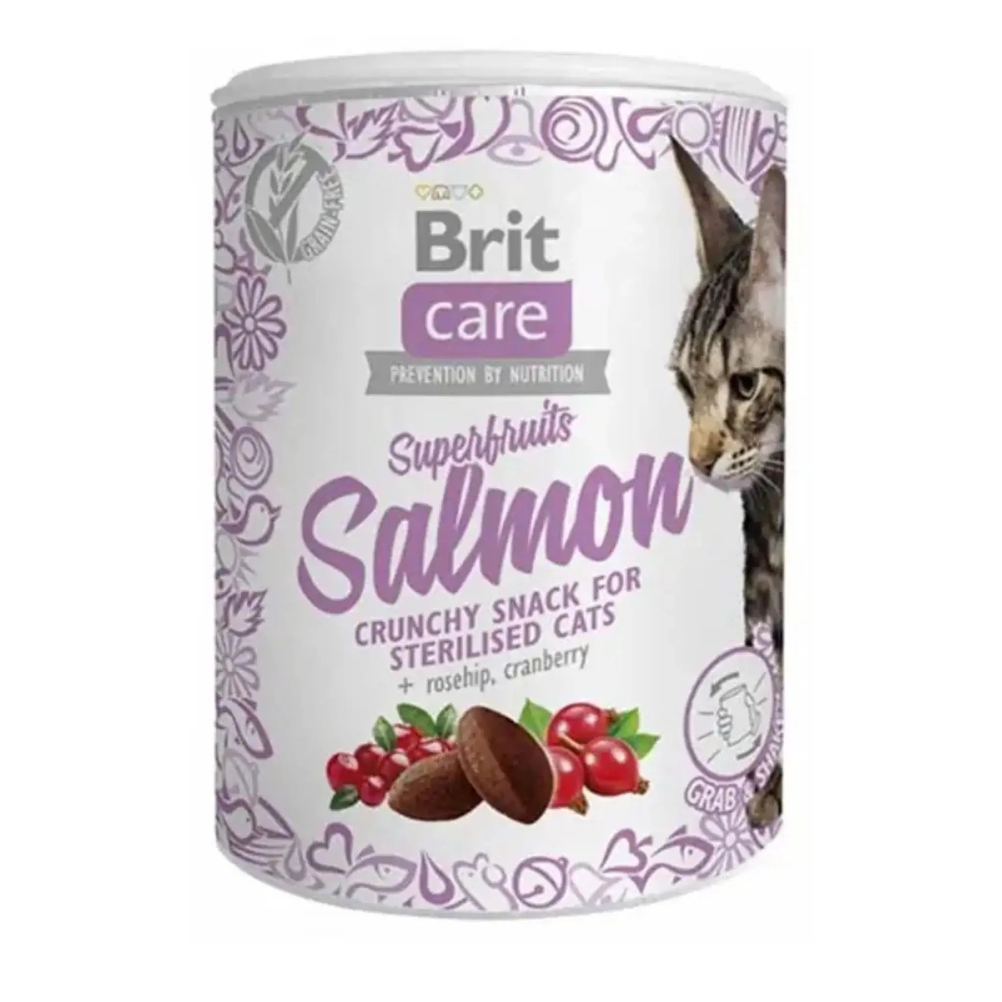 Brit Care Superfruits Somonlu Kızılcıklı Kısırlaştırılmış Kedi Ödül Maması 100gr