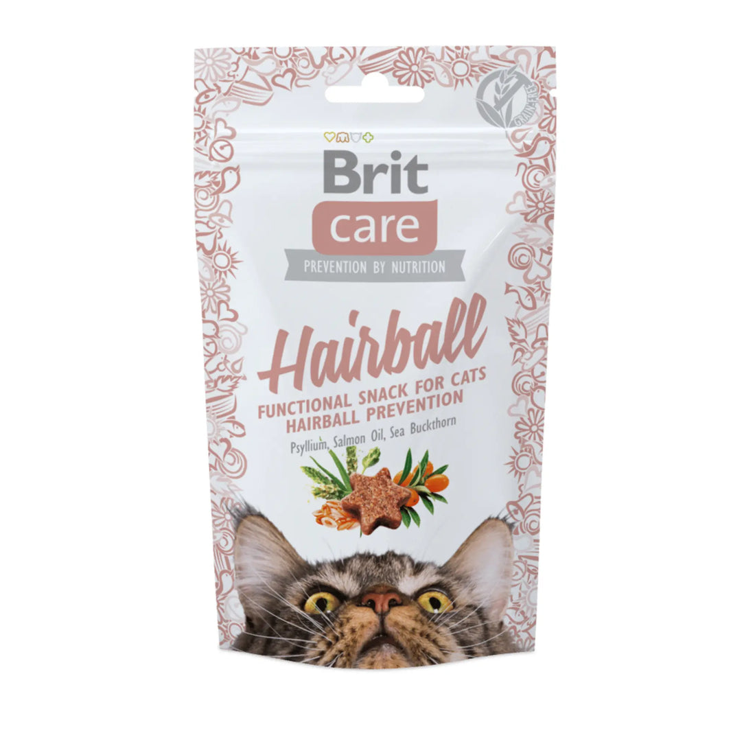 Brit Care Hairball Somon Yağlı Tahılsız Tüy Yumağı Önleyici Kedi Ödülü 50 Gr