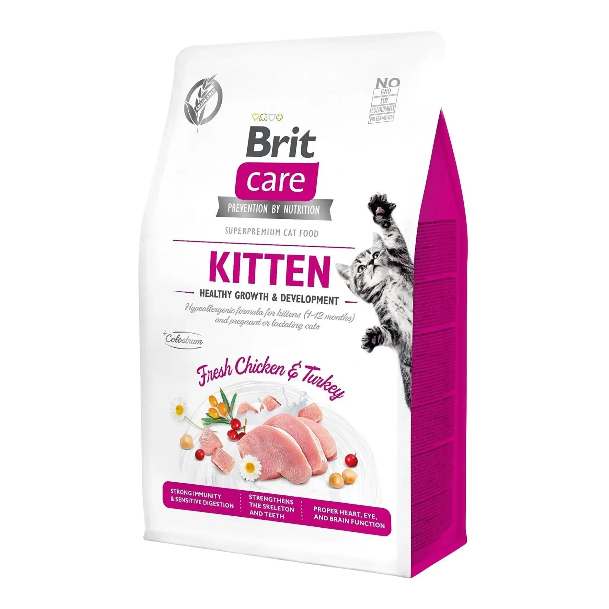 Brit Care Hypo-Allergenic Tavuklu ve Hindili Tahılsız Yavru Kedi Maması 2Kg