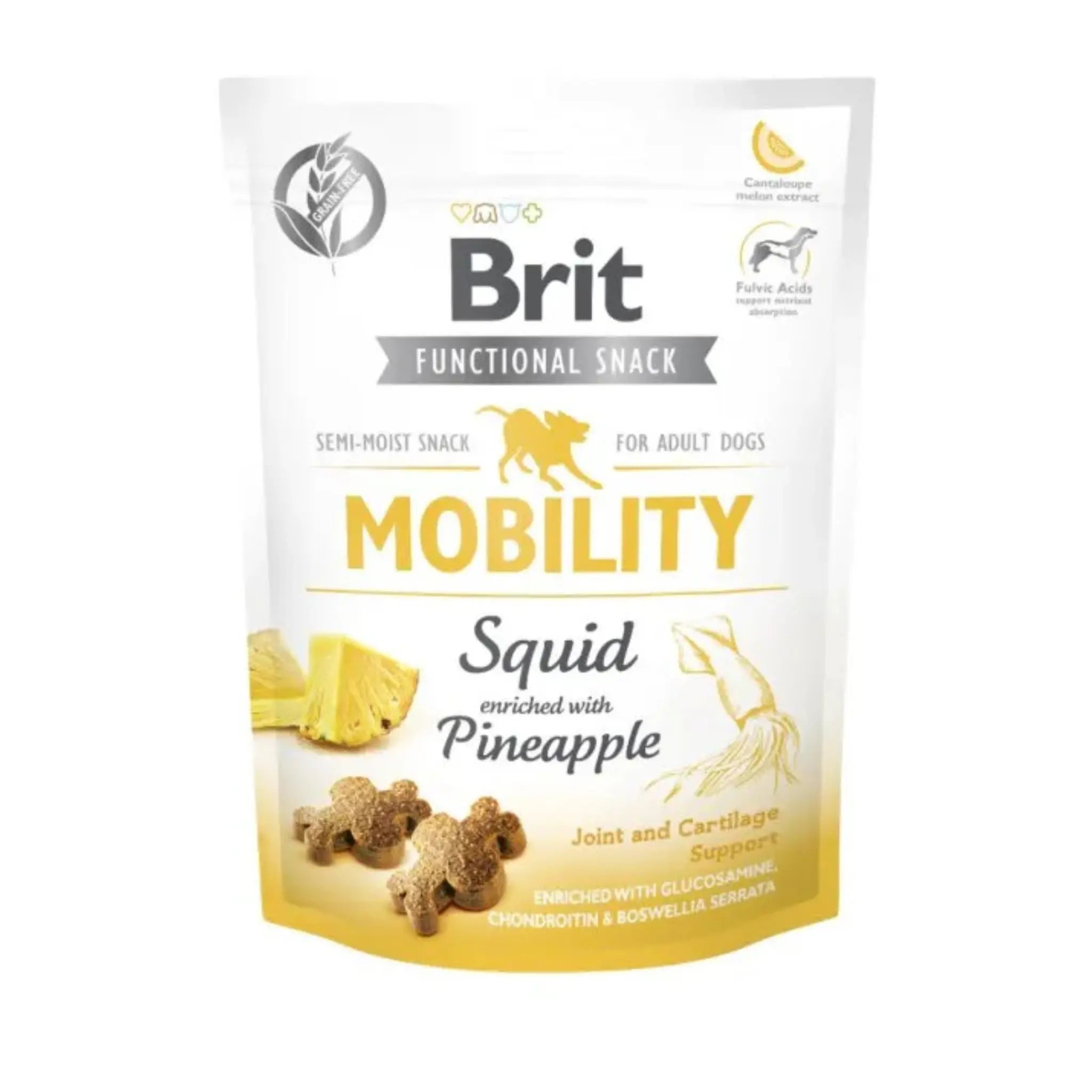 Brit Snack Mobility Kalamar ve Ananas Eklem Sağlığı Destekleyici Tahılsız Köpek Ödülü 150 Gr