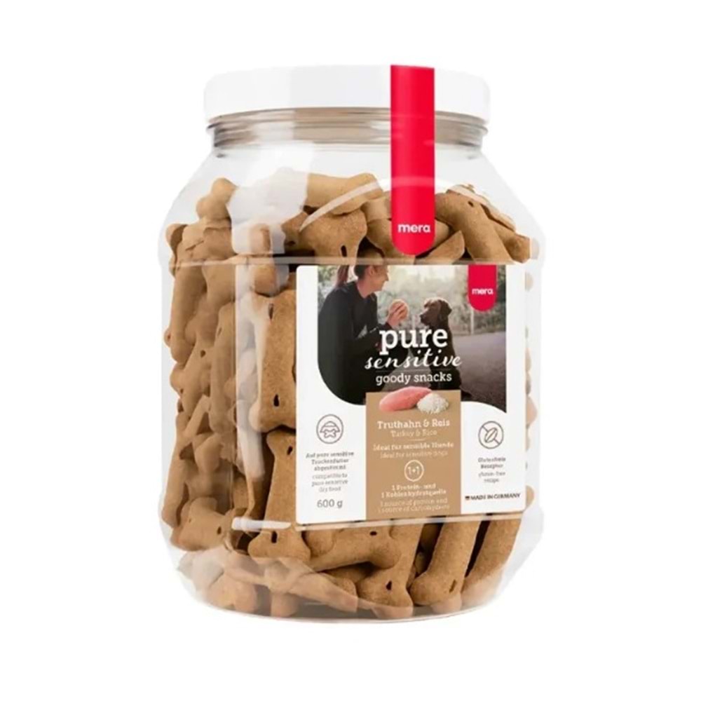 Mera Pure Sensitive Hindili ve Pirinçli Köpek Ödül Bisküvisi 600 gr