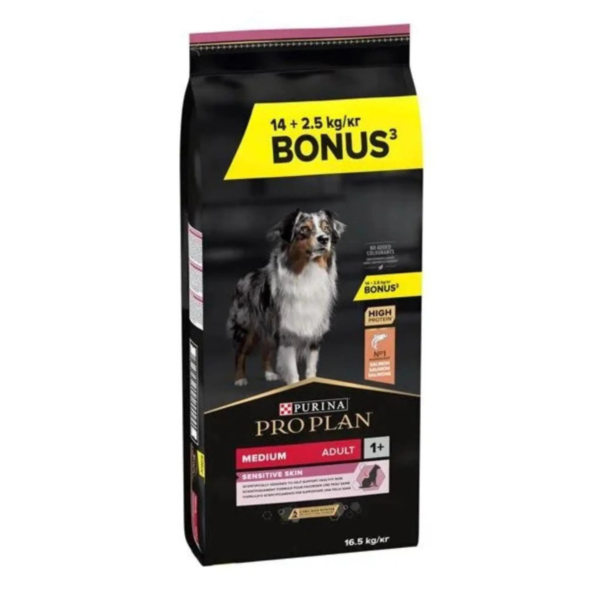 Pro Plan Medium Sensitive Skin Somonlu Yetişkin Köpek Maması 14+2.5kg Bonus